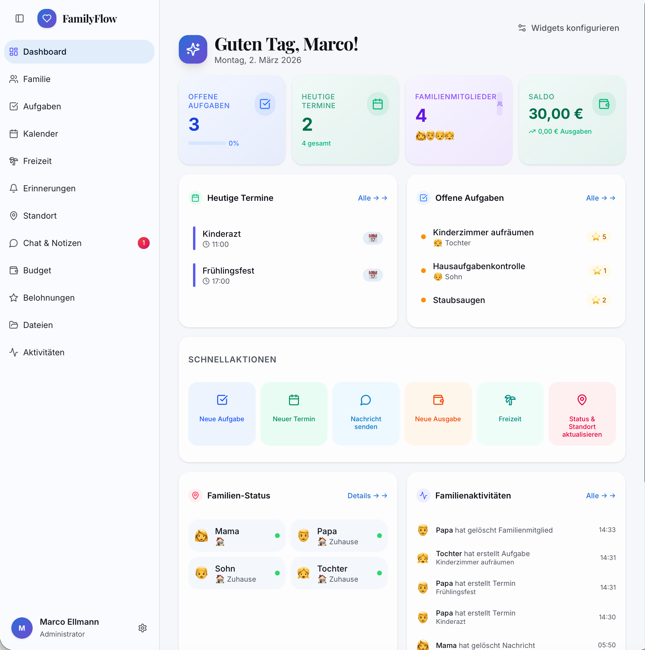 Screenshot FamilyFlow